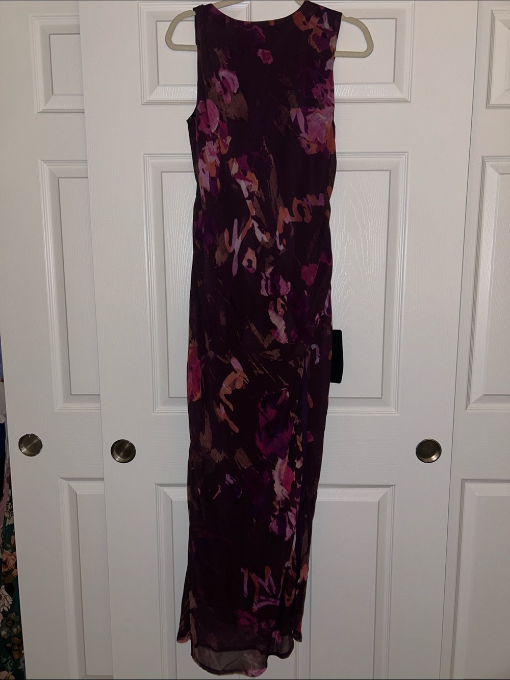 Lulu's Plum & Pink Abstract Floral Maxi Skirt